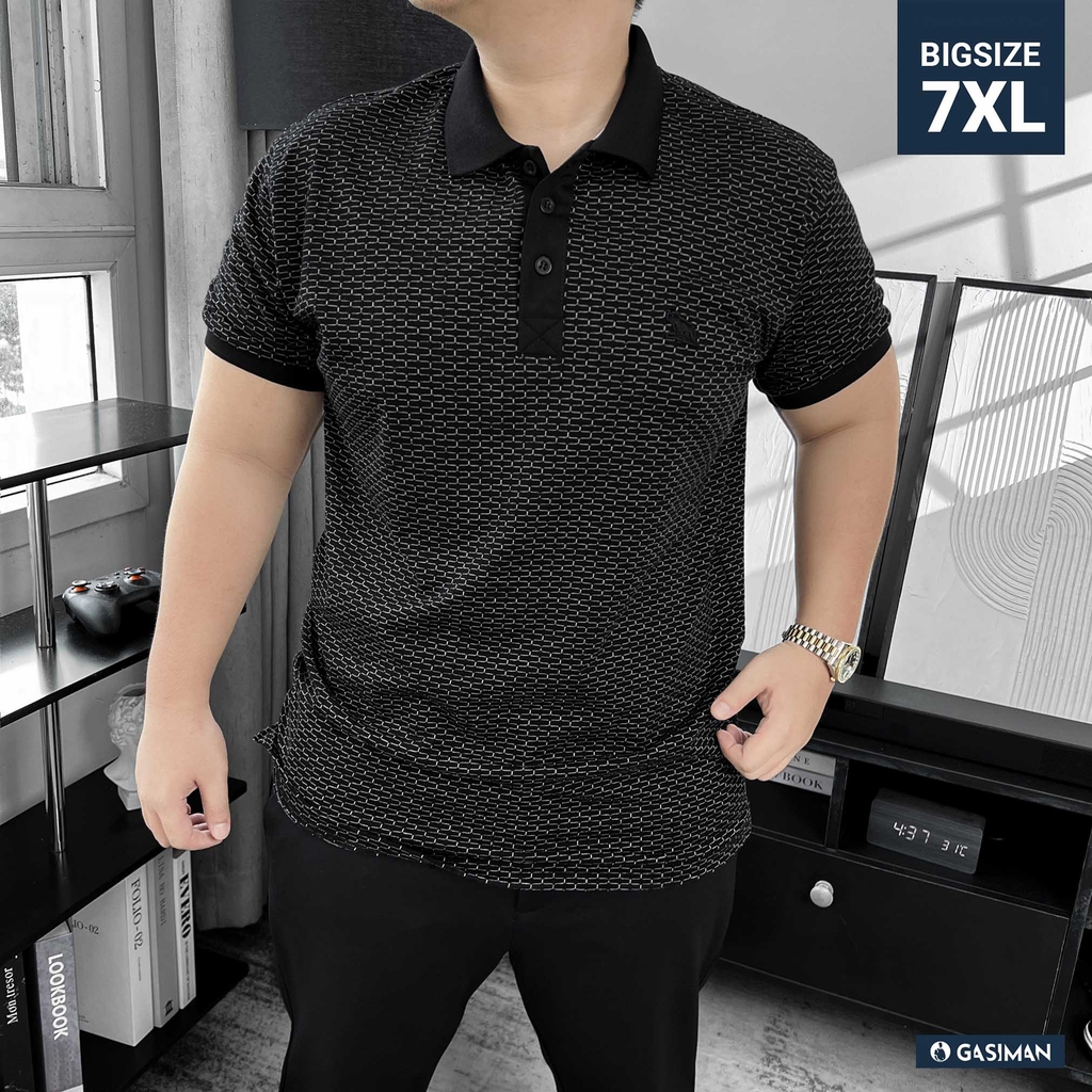Polo Bigsize vải dệt Brick Màu Đen