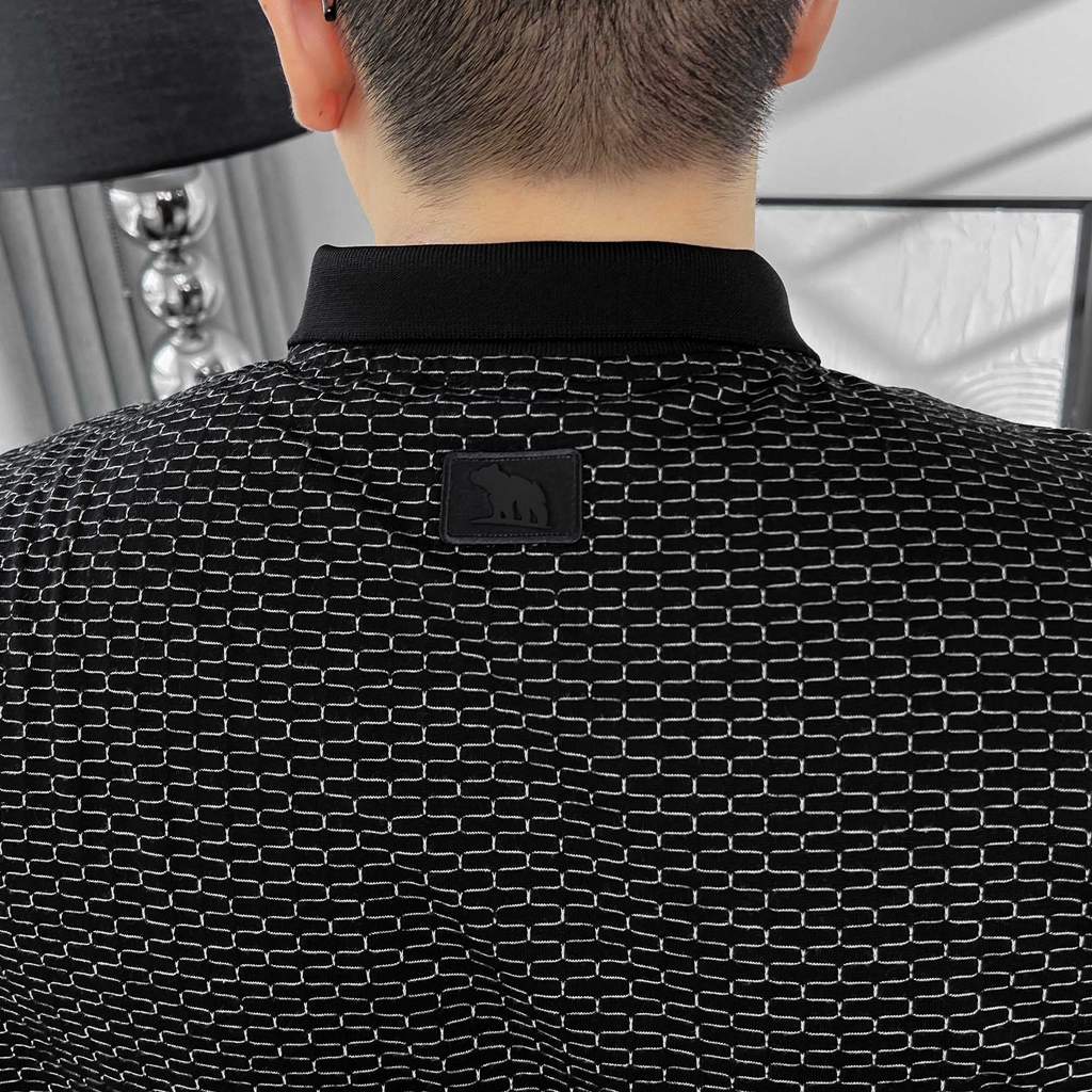 Polo Bigsize vải dệt Brick Màu Đen