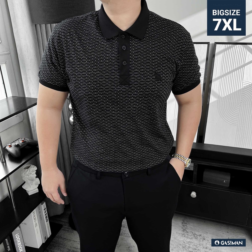 Polo Bigsize vải dệt Brick Màu Đen