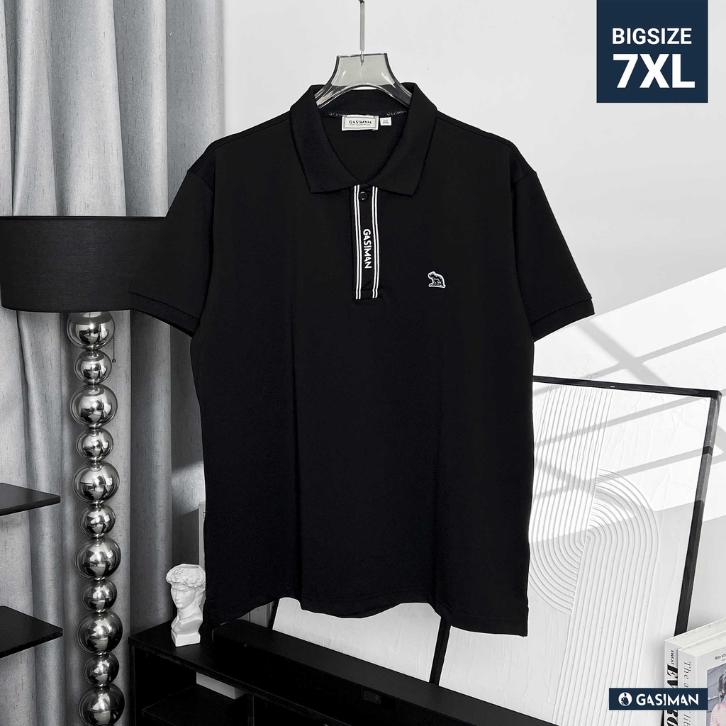 Polo Big Size Đen phối Trụ ẩn in Gasiman