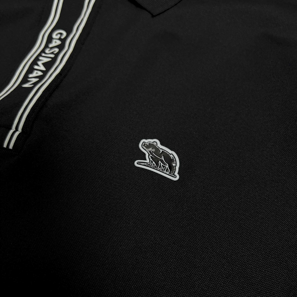 Polo Big Size Đen phối Trụ ẩn in Gasiman