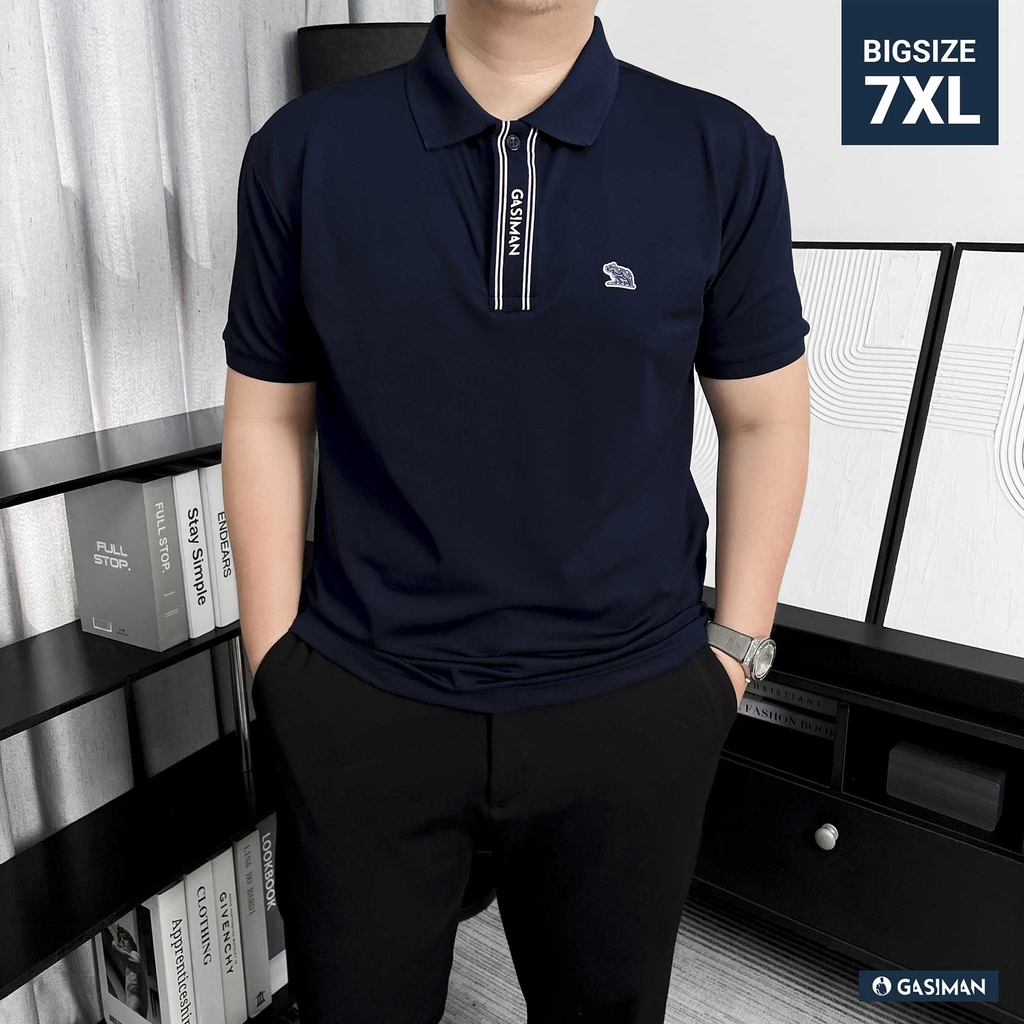 Polo Big Size Xanh Đen Trụ ẩn in Gasiman