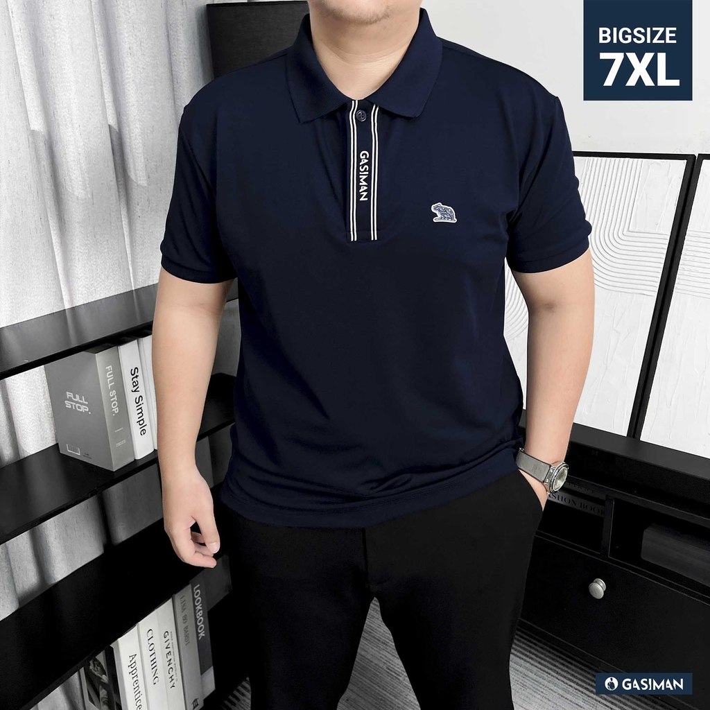 Polo Big Size Xanh Đen Trụ ẩn in Gasiman