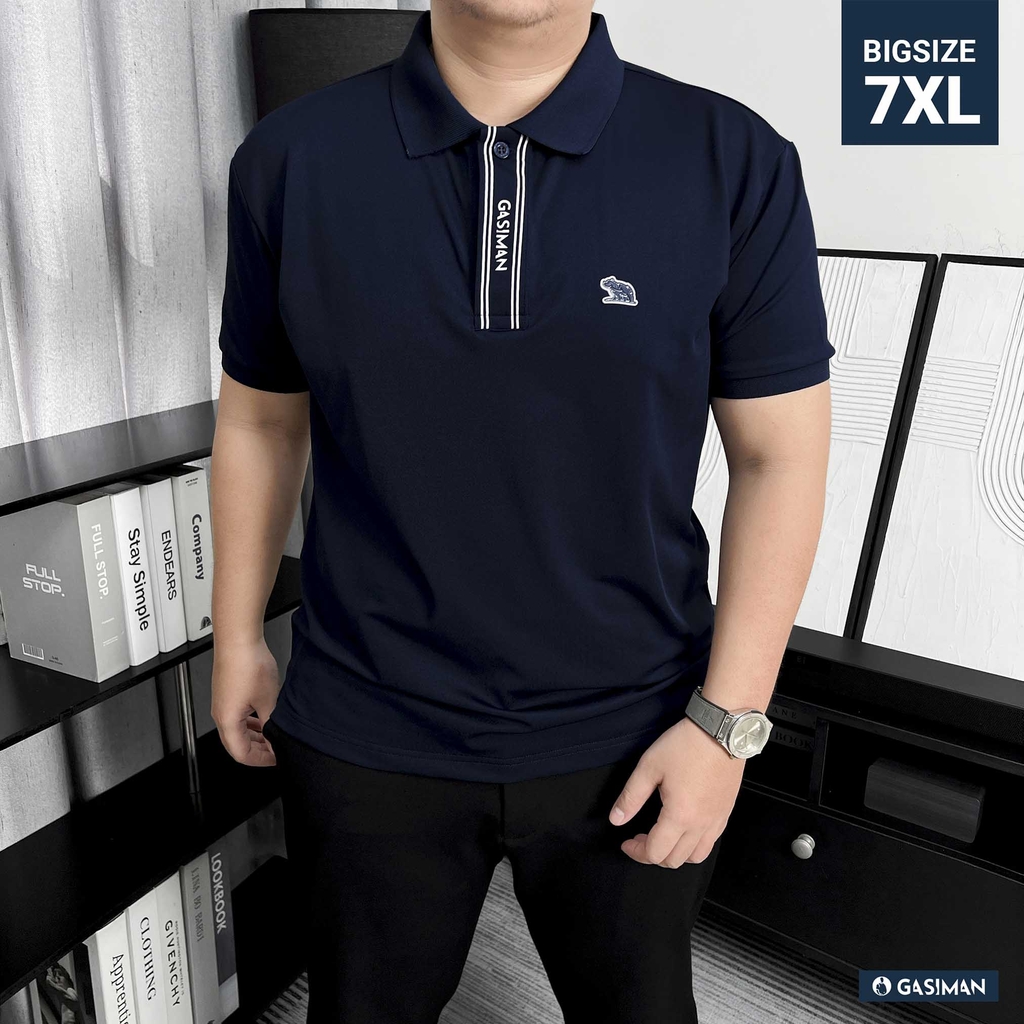 Polo Big Size Xanh Đen Trụ ẩn in Gasiman