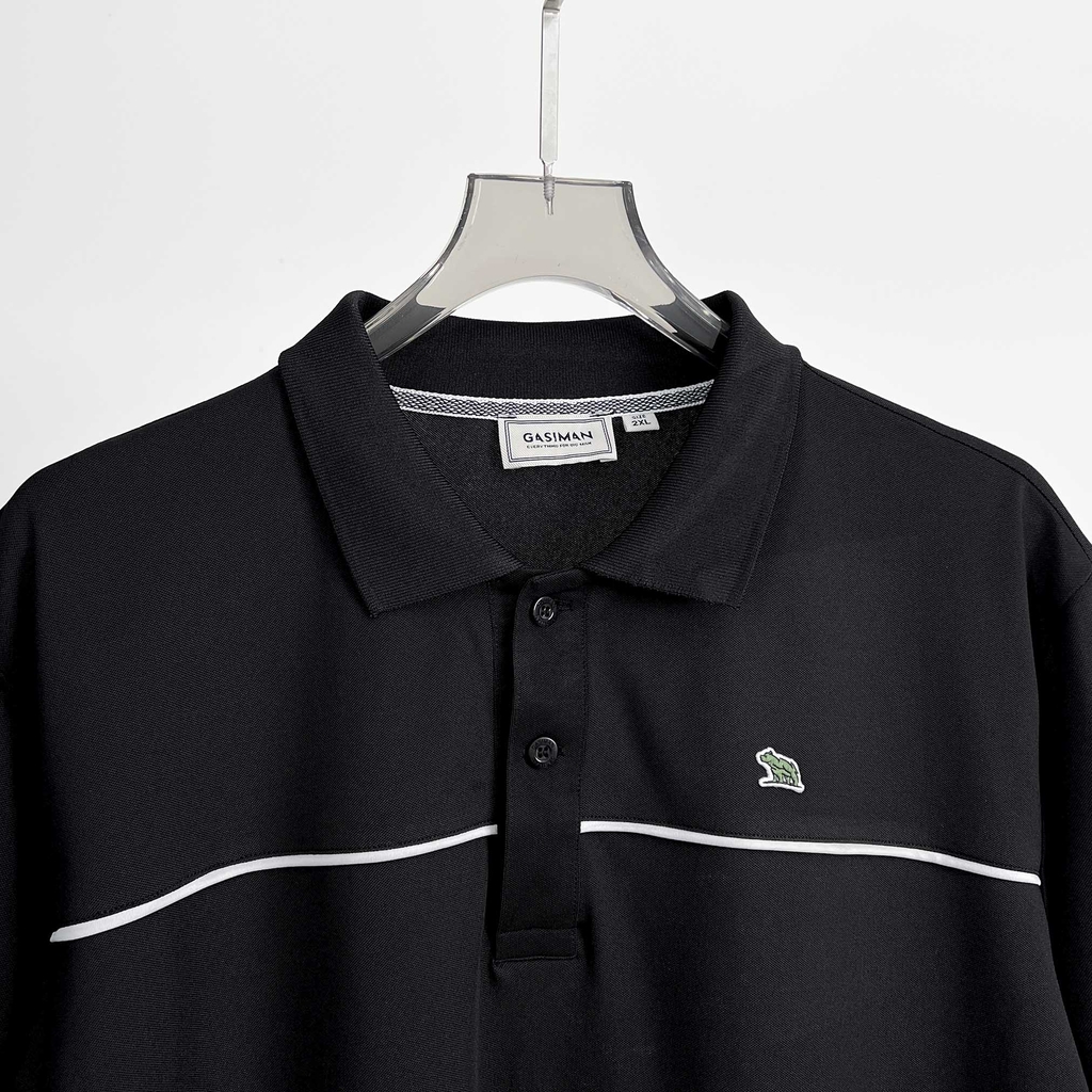 Polo BigSize phối viền ngực Màu Đen