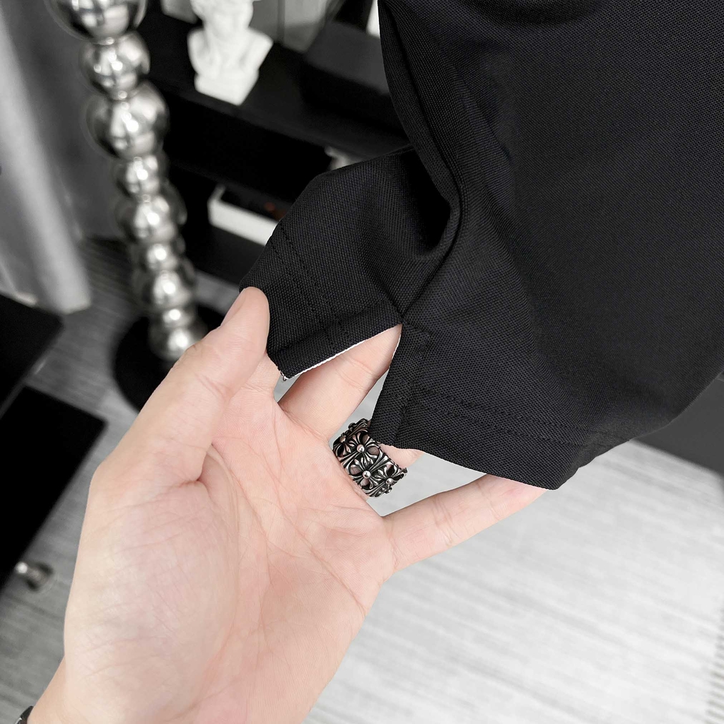 Polo BigSize phối viền ngực Màu Đen