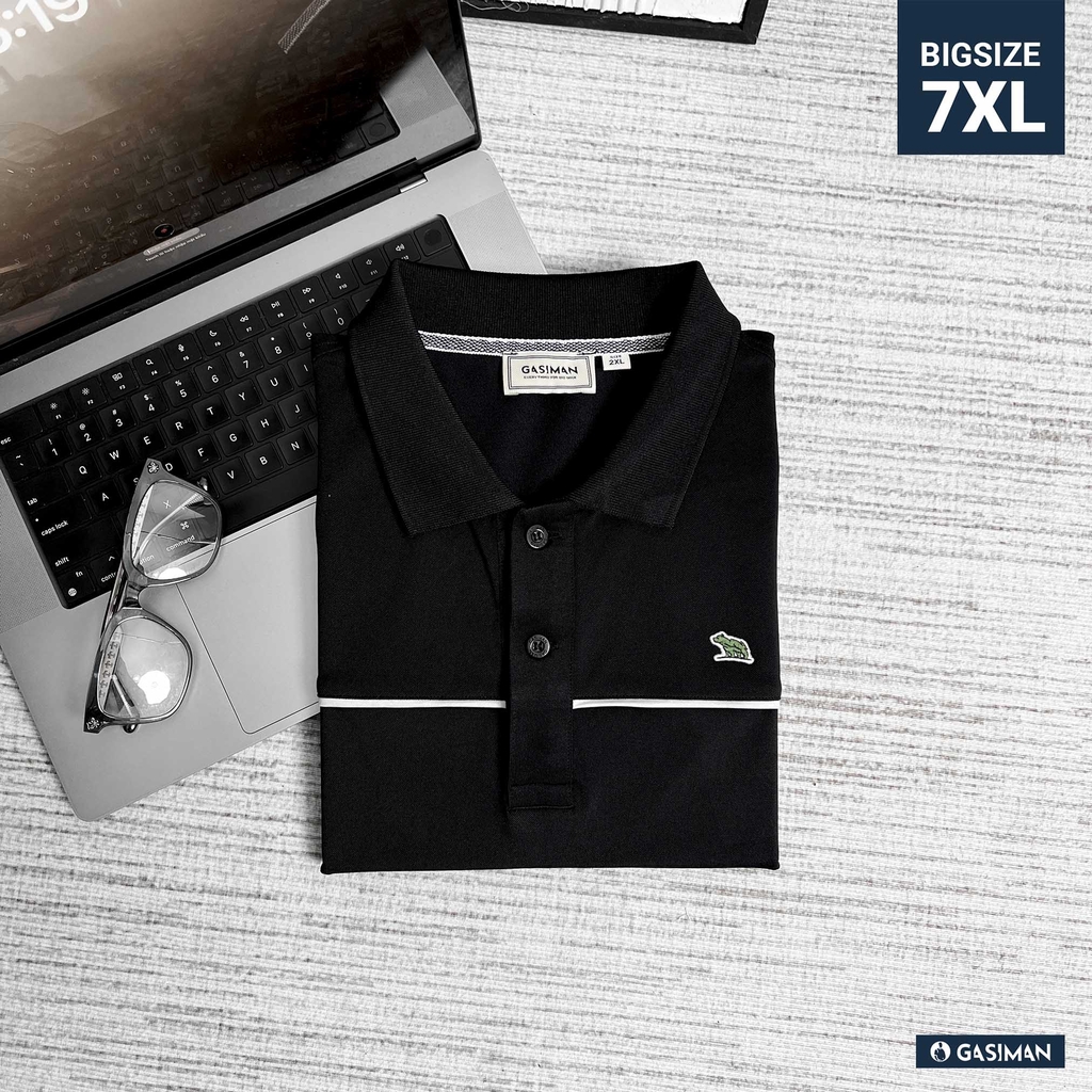 Polo BigSize phối viền ngực Màu Đen
