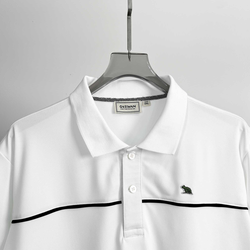 Polo BigSize phối viền ngực Màu Trắng