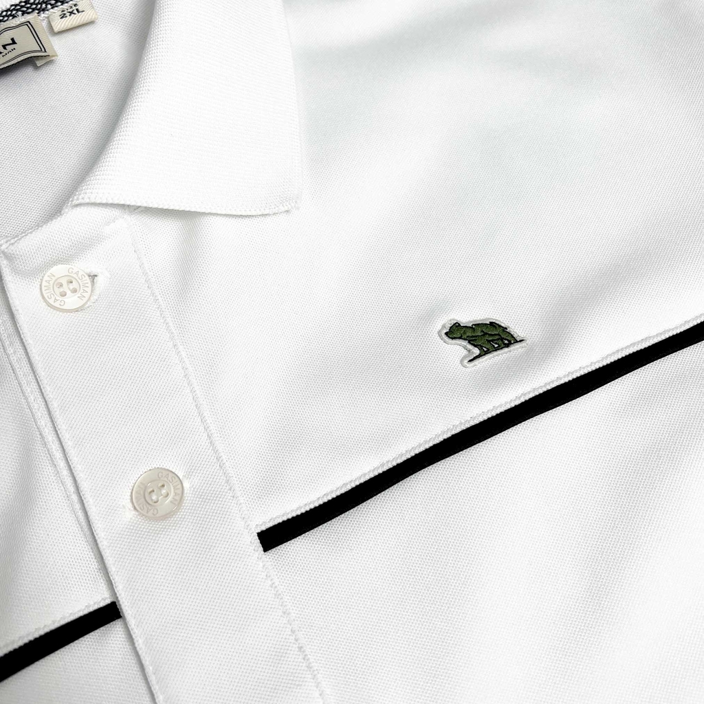 Polo BigSize phối viền ngực Màu Trắng