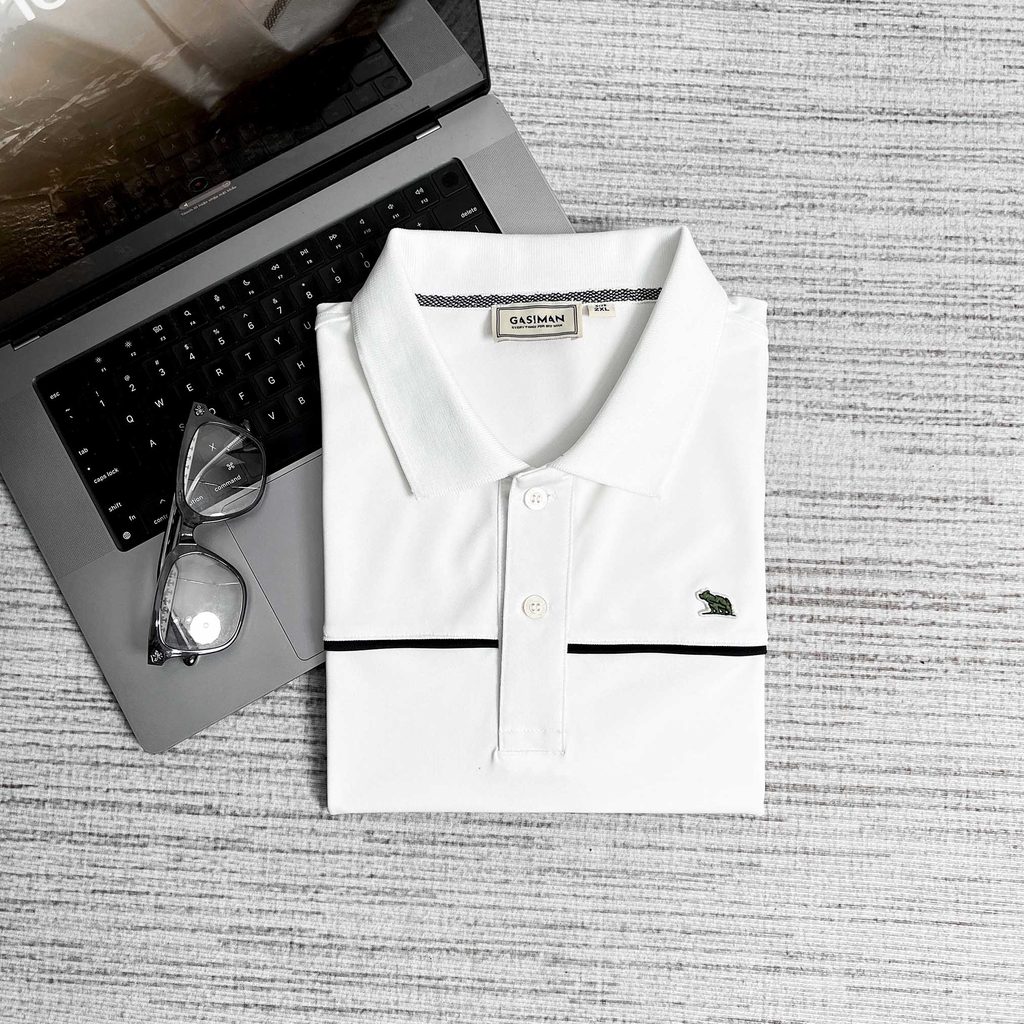 Polo BigSize phối viền ngực Màu Trắng