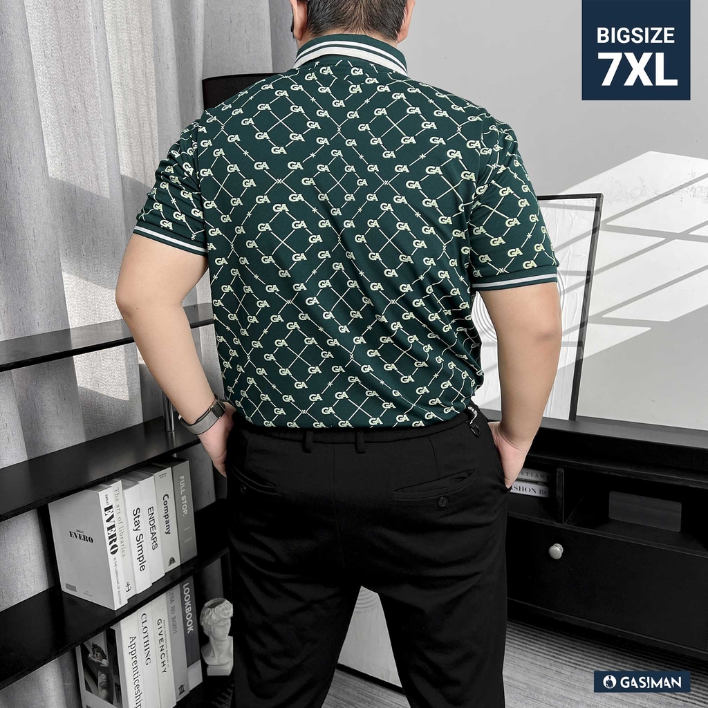 Polo BigSize Royal Sailor Monogram Màu Xanh Rêu