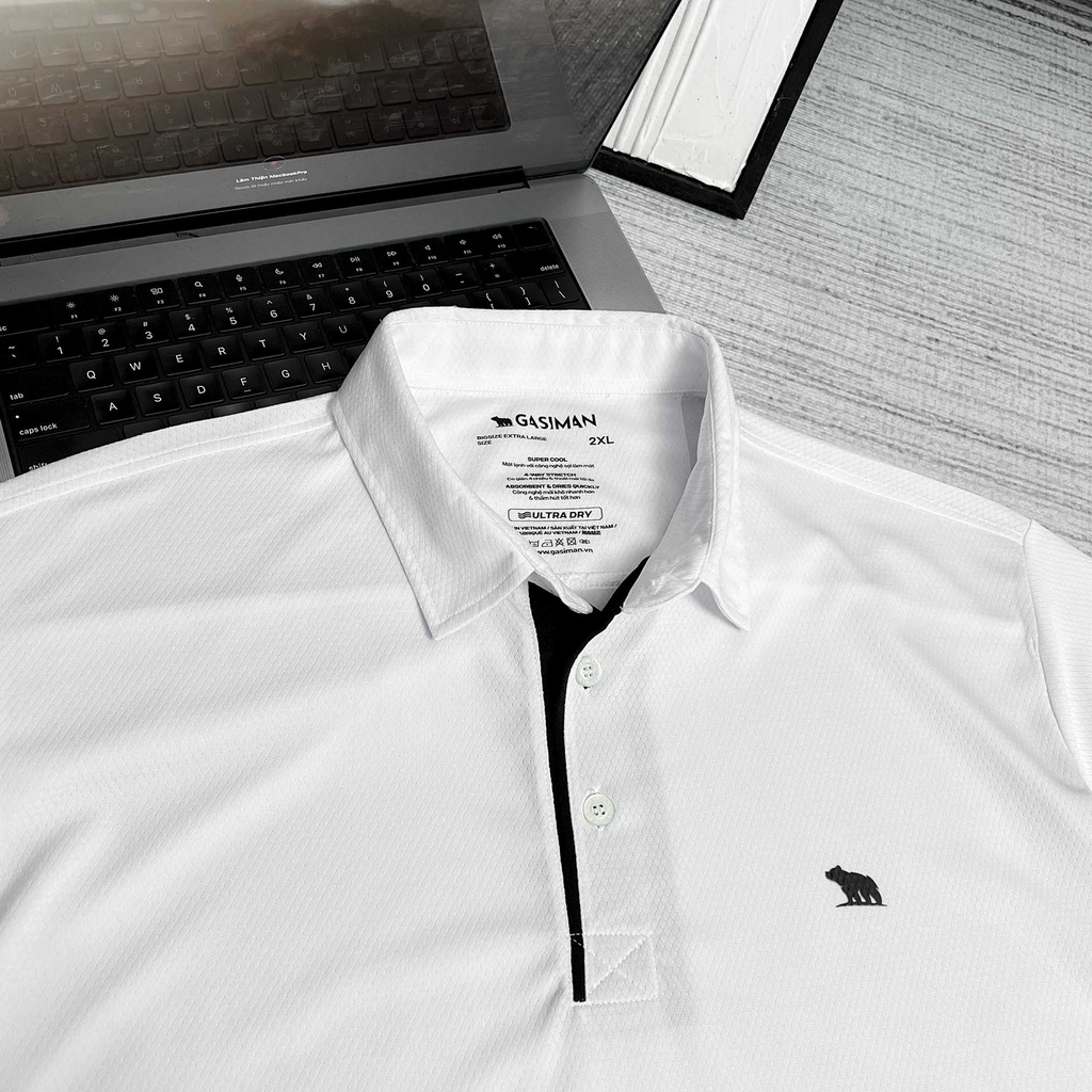 Polo Bigsize Thể Thao Trắng Trụ viền