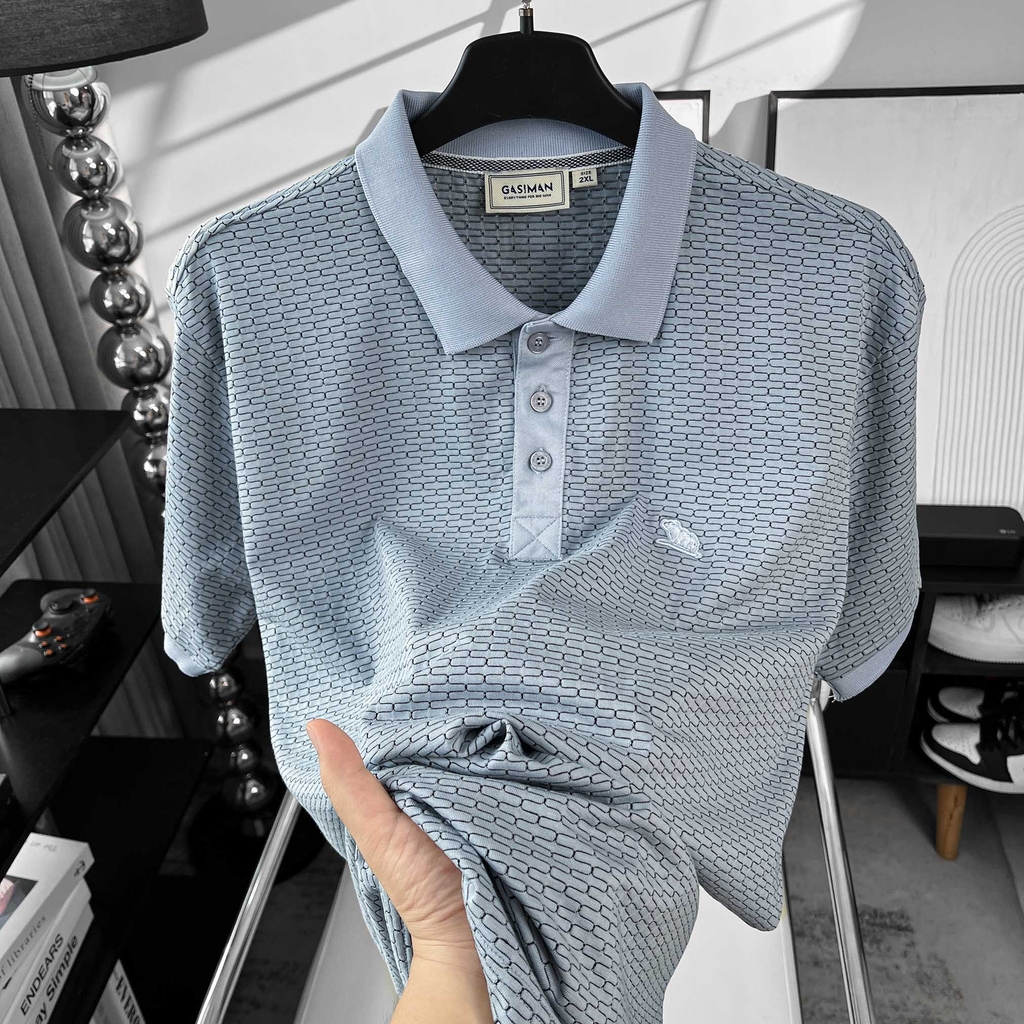 Polo Bigsize vải dệt Brick Màu Xanh Da