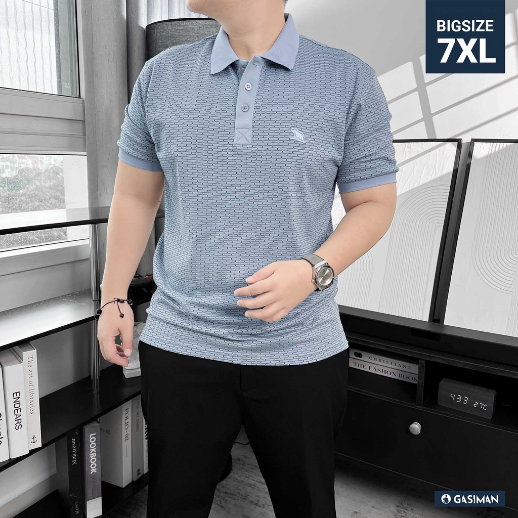 Polo Bigsize vải dệt Brick Màu Xanh Da