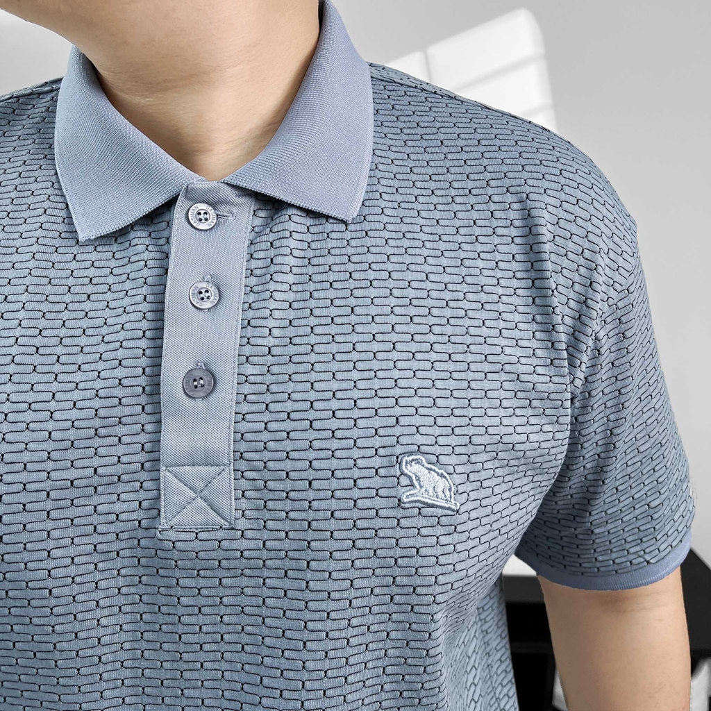 Polo Bigsize vải dệt Brick Màu Xanh Da