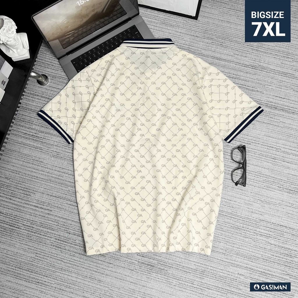 Polo Big size Royal Sailor Monogram Màu Kem