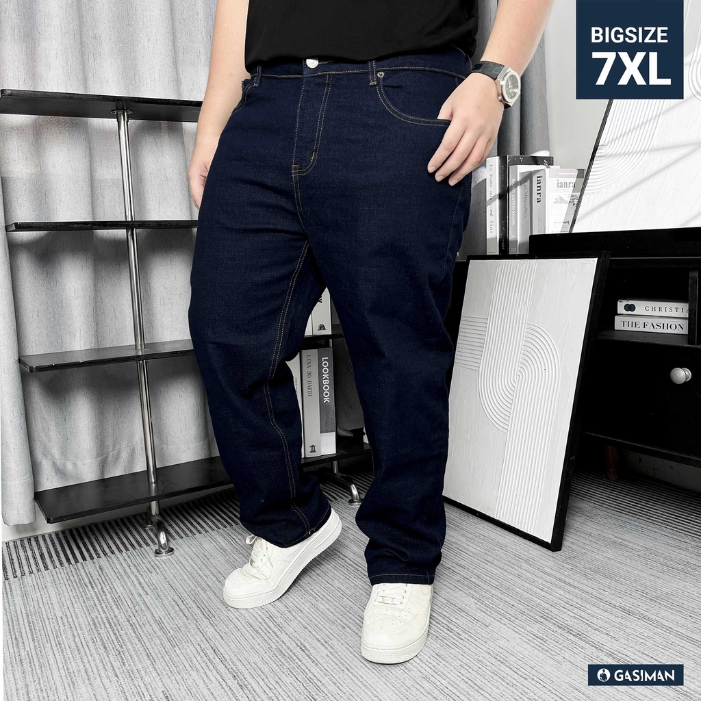 Quần Jean Dài Bigsize Phom Suông Màu Xanh Đen