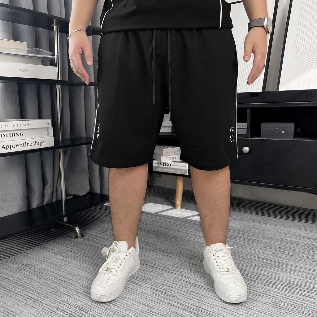 Quần Thun ngắn Big size Phối Viền in chữ National