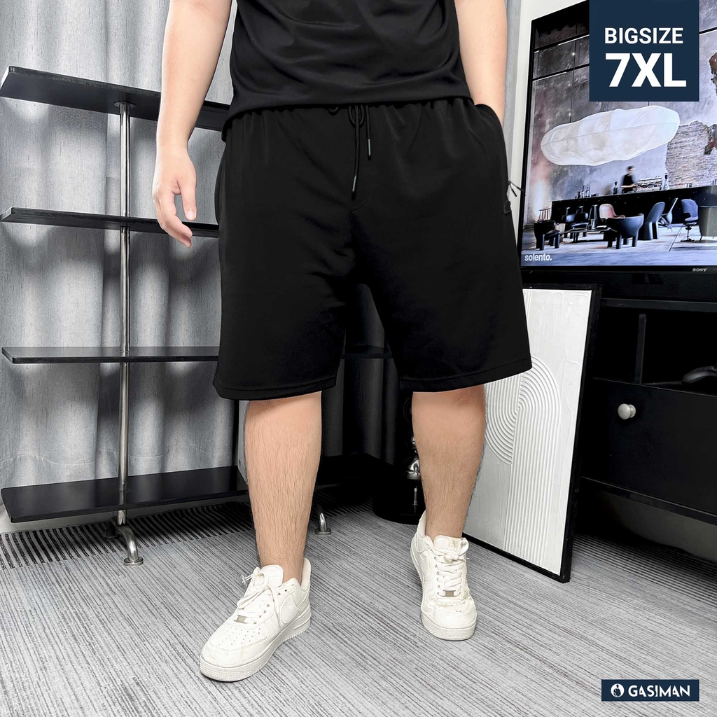 Quần Thun ngắn Big size Túi zip Trơn