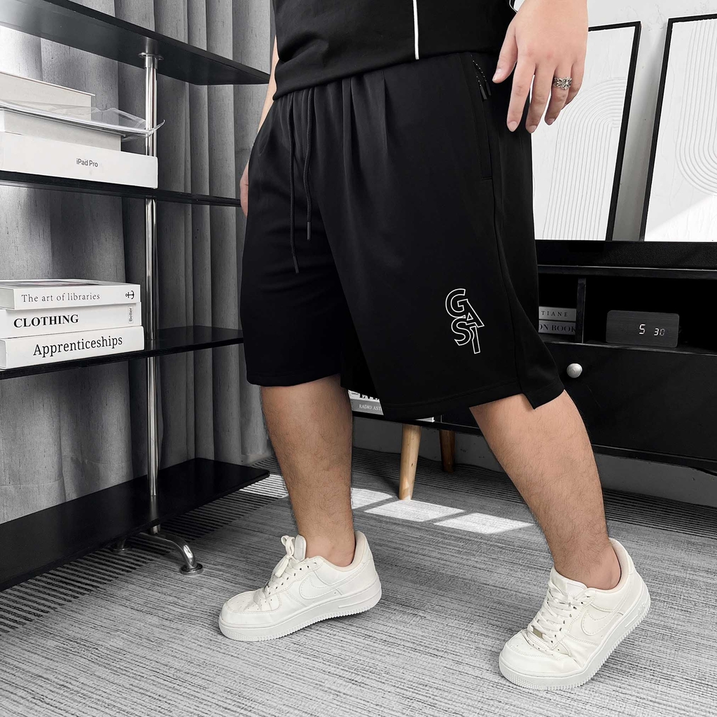 Quần Thun ngắn Big size Xẻ tà Túi zip