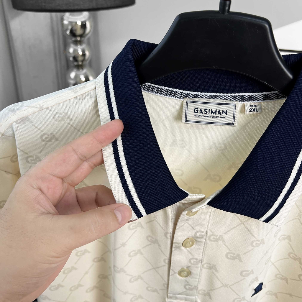 Polo Big size Royal Sailor Monogram Màu Kem