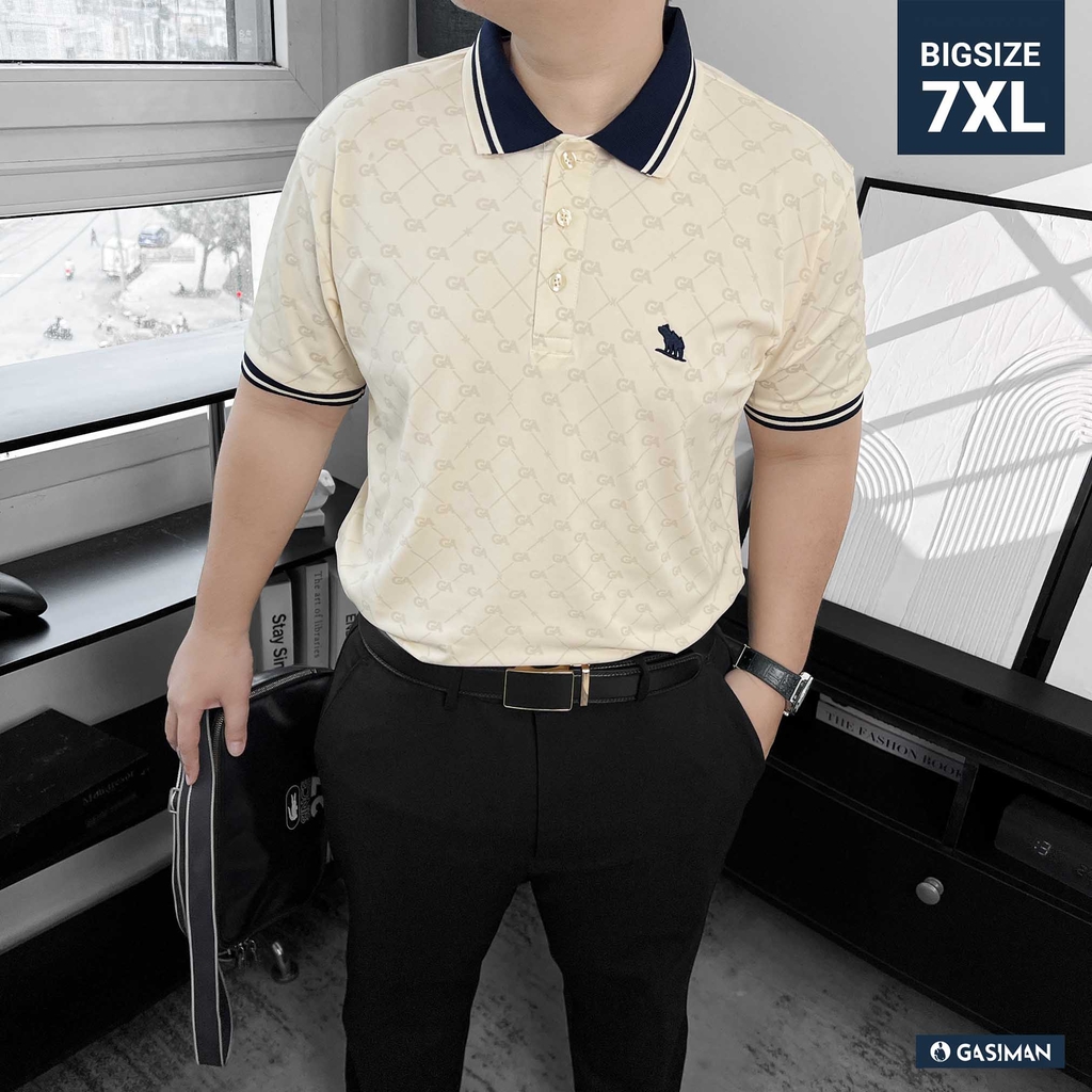 Polo Big size Royal Sailor Monogram Màu Kem