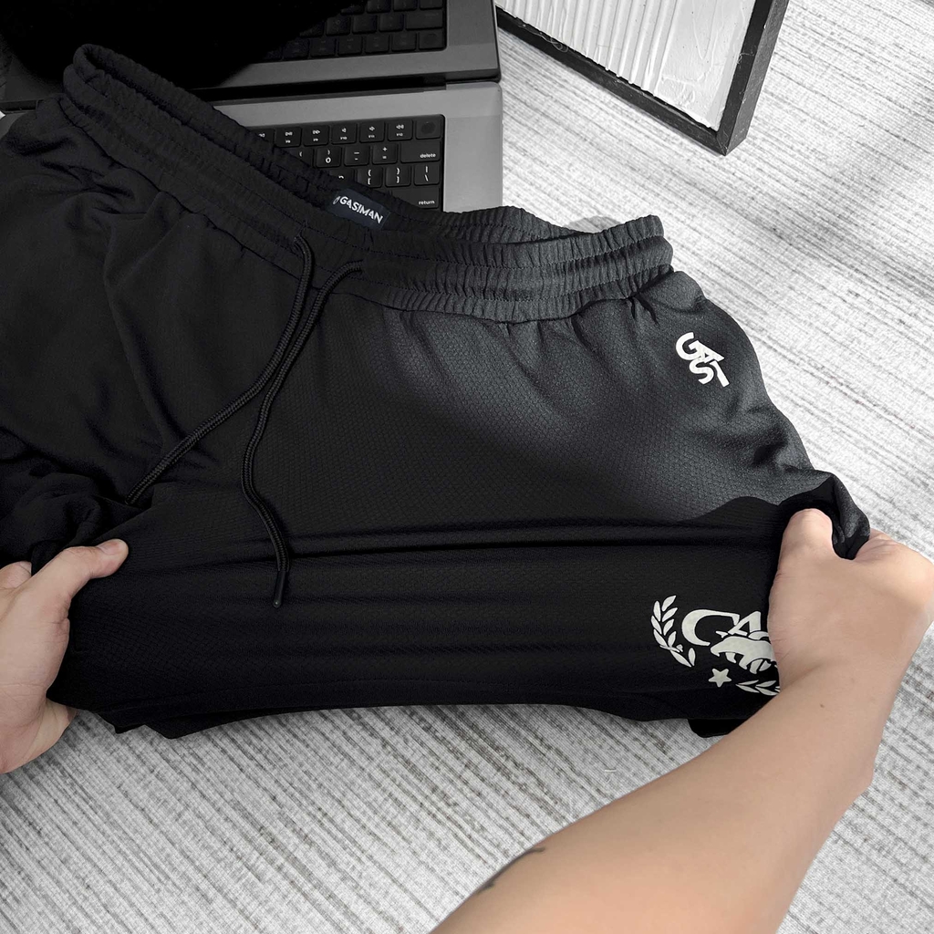 Quần thun Mè Lưới Ngắn Trên Gói Màu Đen