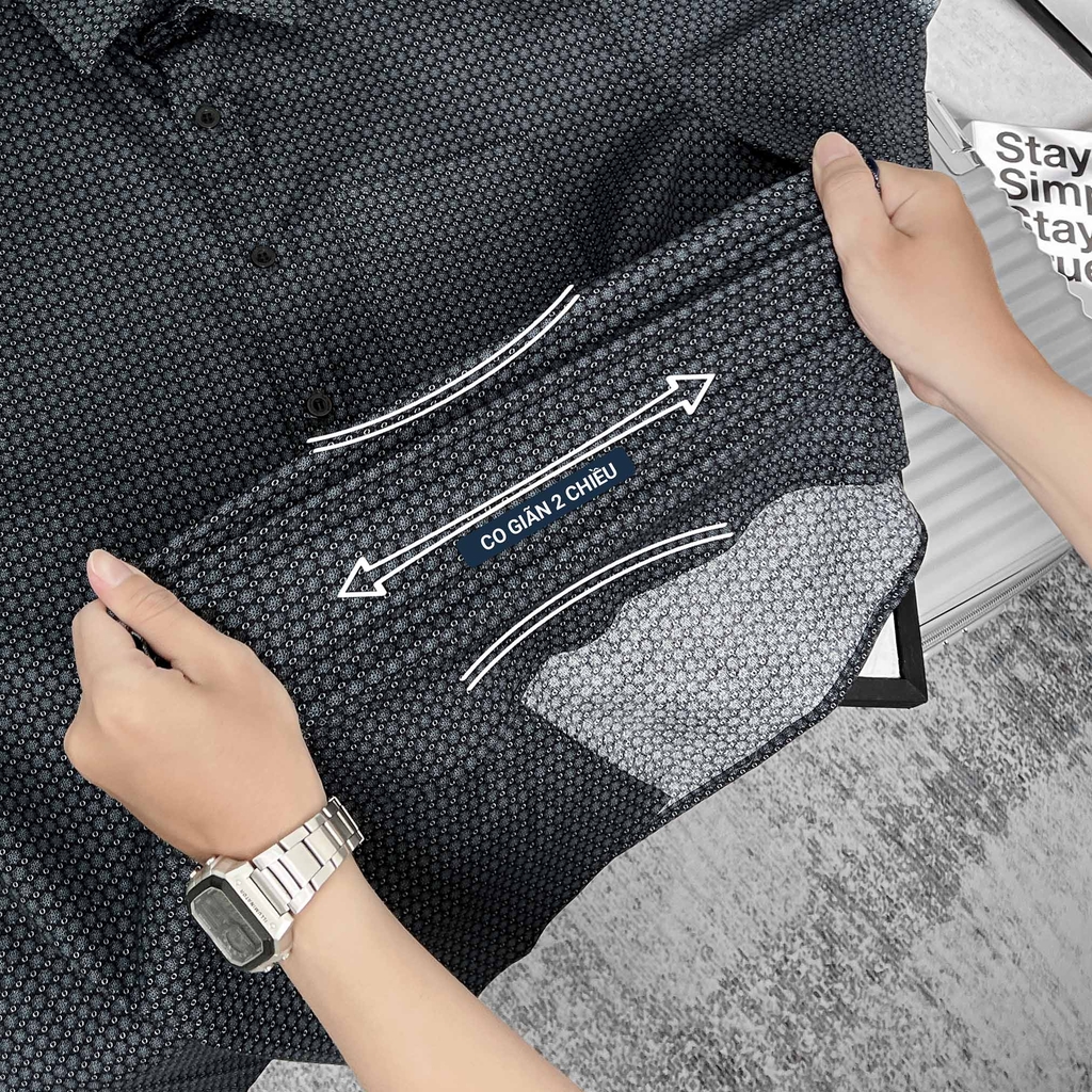 Áo Sơ Mi Tay ngắn Bigsize Hoạ tiết Hoa Nhí