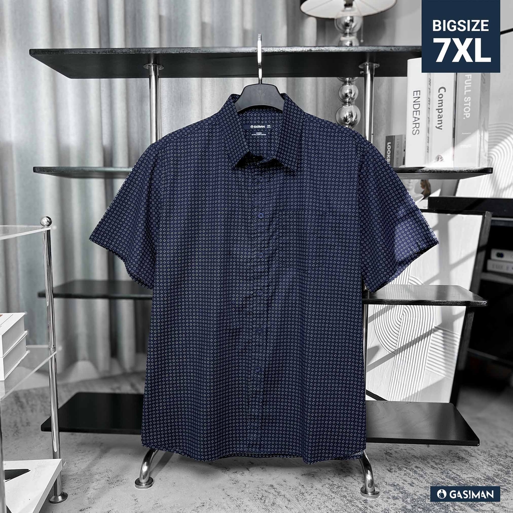 Áo Sơ Mi Tay ngắn Bigsize Hoạ tiết Hình Thoi