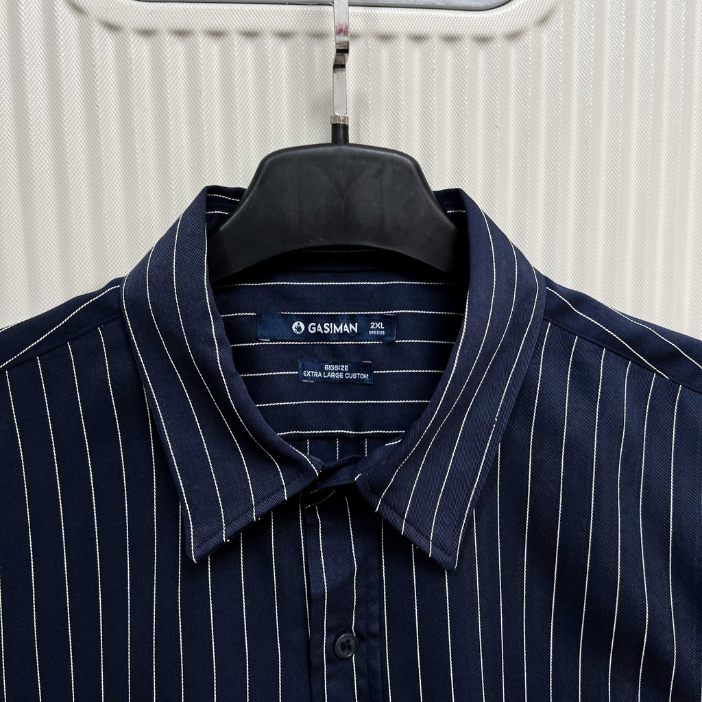 Áo Sơ Mi Bigsize Oxford Kẻ sọc Xanh Đen