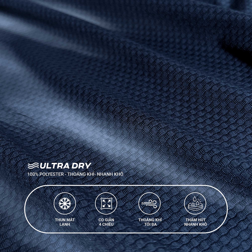 Áo Polo Big size thể thao Ultra Dry Màu Xanh đen
