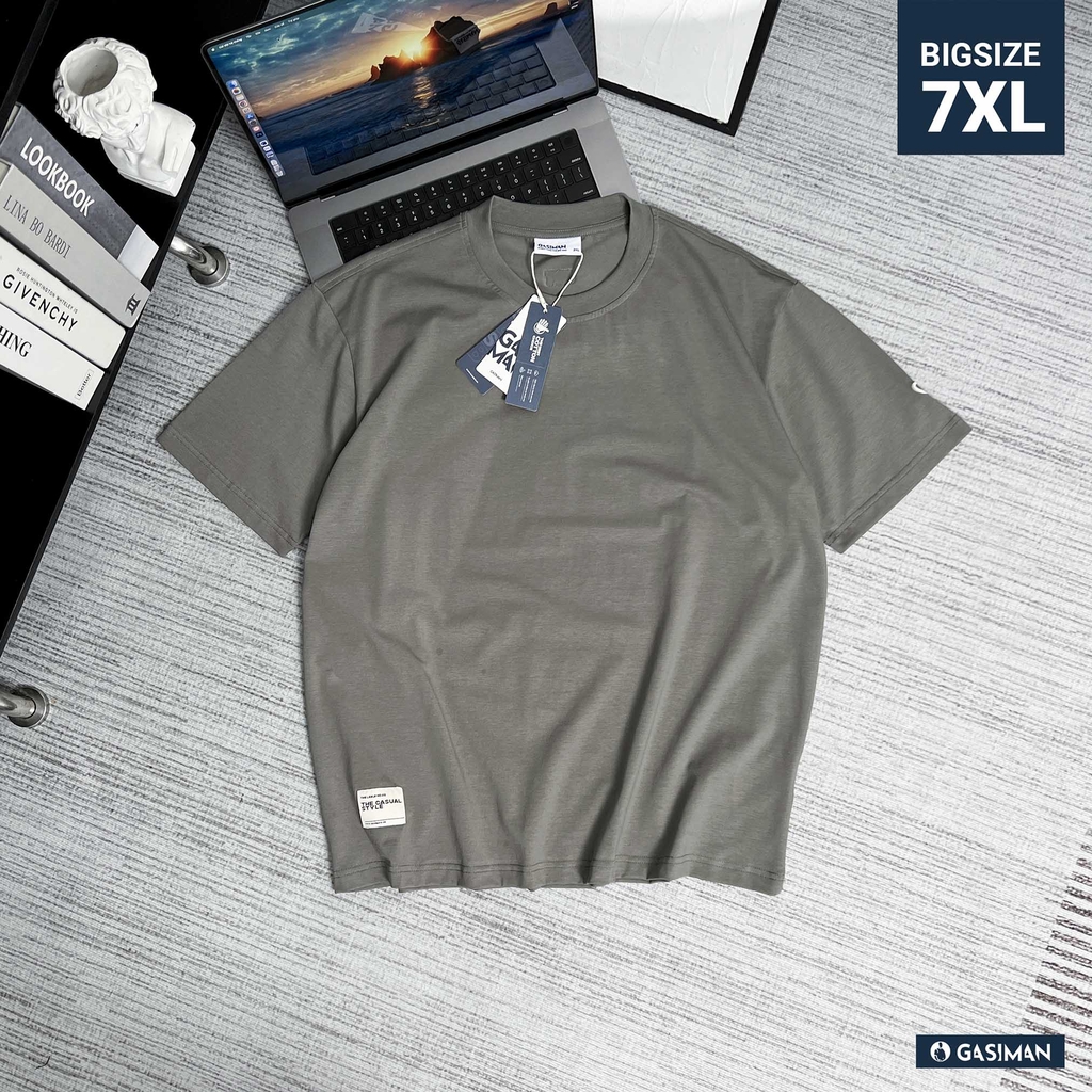 Áo thun Gasi Xám xi măng Xe và núi
