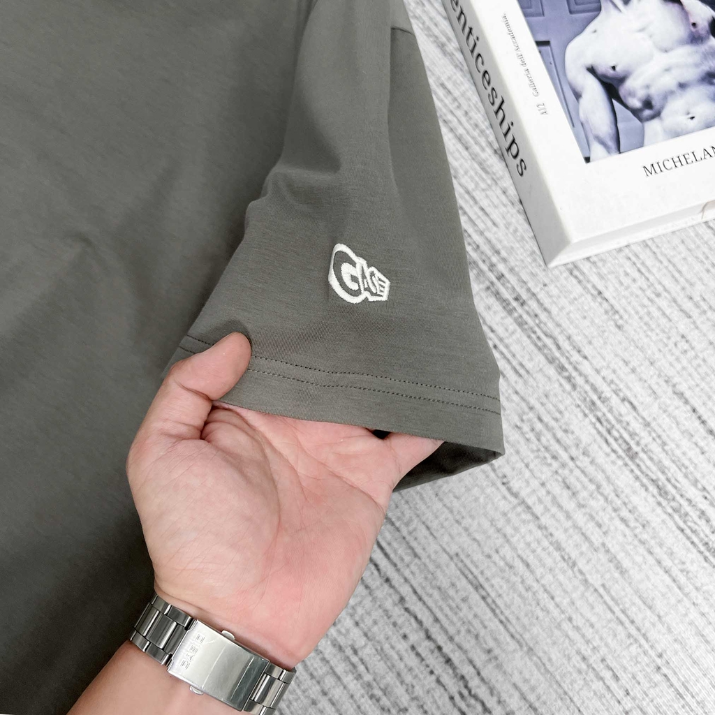 Áo thun Gasi Xám xi măng Xe và núi