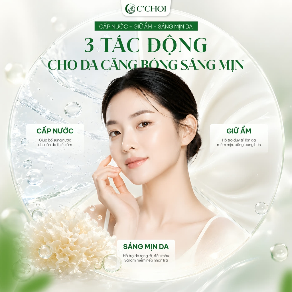 Combo dưỡng ẩm, sáng da, chống nhăn da, hỗ trợ làm mờ các dấu hiệu lão hóa da C'Choi