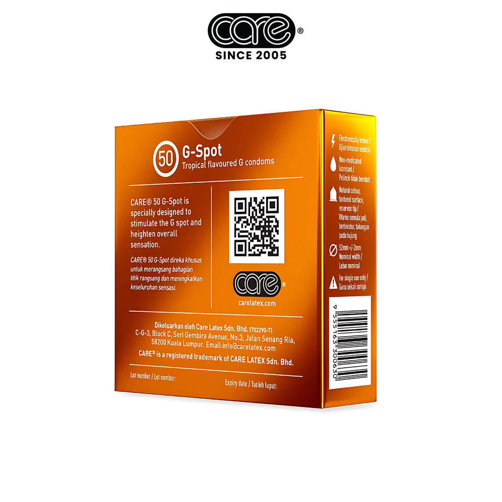 Bao cao su CARE 50 gân gai - hương rừng nhiệt đới (hộp 3 bcs)