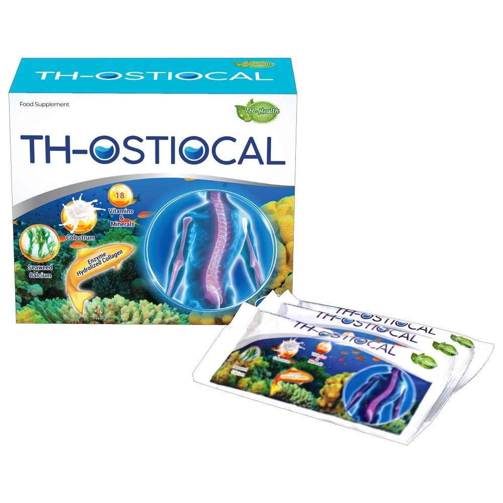 TH - Ostiocal bổ sung Canxi, Collagen hỗ trợ xương & răng chắc khỏe, hỗ trợ giảm nguy cơ còi xương ở trẻ em và nguy cơ loãng xương ở người cao tuổi
