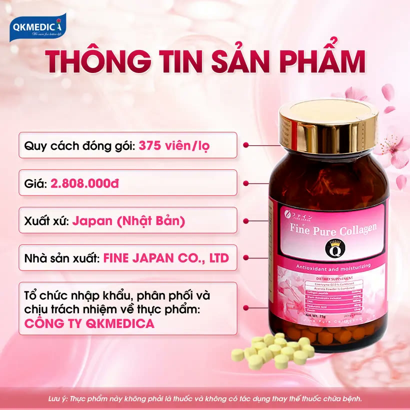 Thực phẩm bảo vệ sức khỏe Fine Pure Collagen Q (hộp 375 viên)