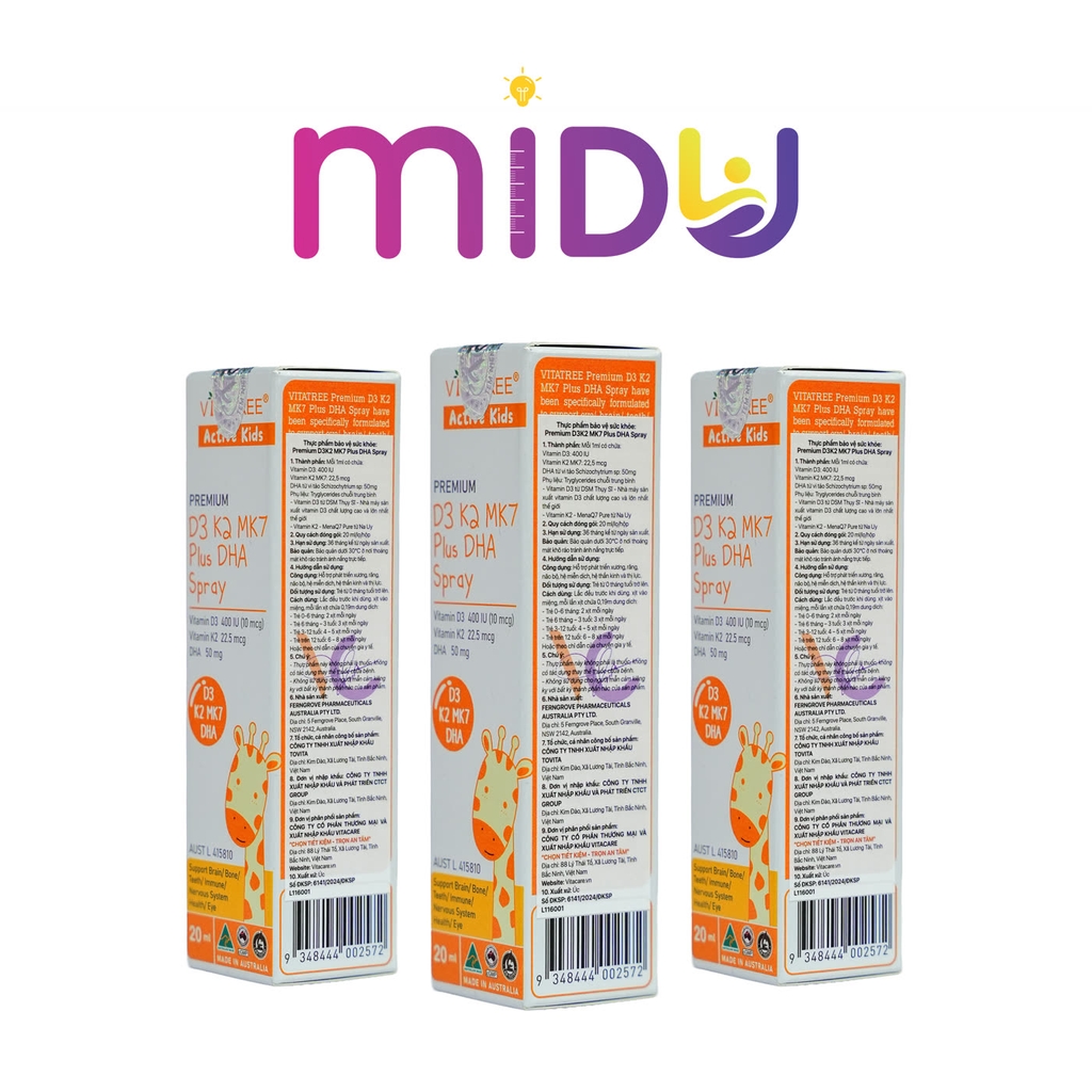 Thực phẩm bảo vệ sức khỏe Premium D3 K2 MK7 Plus DHA Spray
