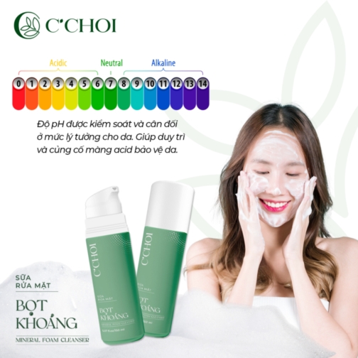 Sữa rửa mặt bọt khoáng C'Choi - Mineral Foam Cleanser