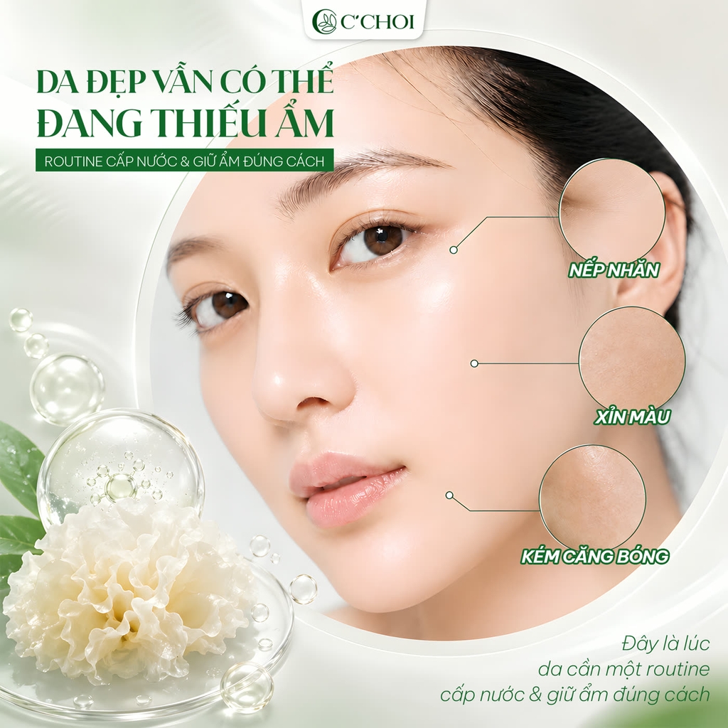 Combo dưỡng ẩm, sáng da, chống nhăn da, hỗ trợ làm mờ các dấu hiệu lão hóa da C'Choi