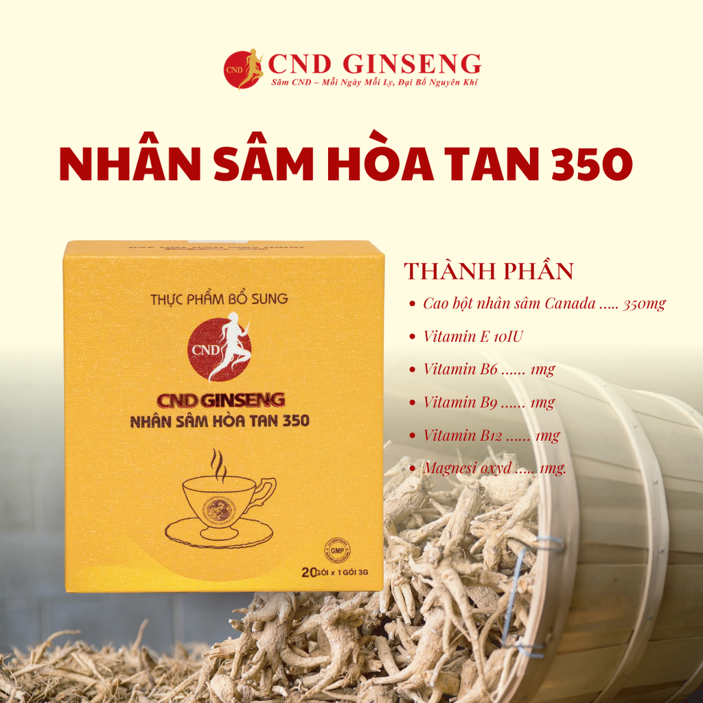 Thực phẩm bổ sung NHÂN SÂM HOÀ TAN 350 - 20 gói (kèm túi)
