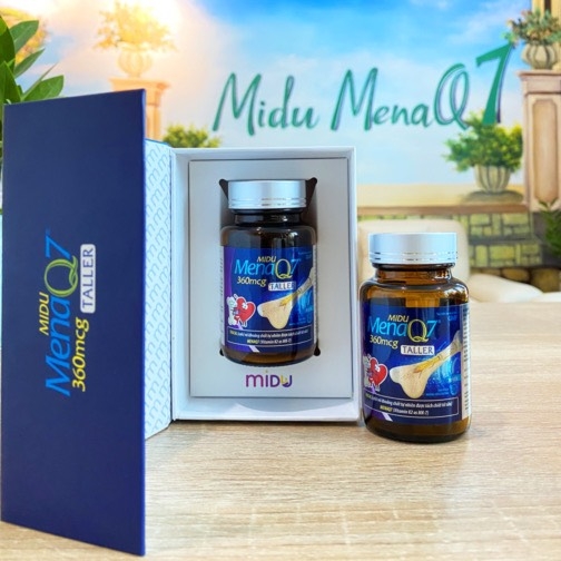 Midu MenaQ7 360mcg - Hỗ trợ chắc khỏe xương và phát triển chiều cao cho trẻ dậy thì với Trucal và Vitamin K2 hàm lượng cao (hộp 90 viên)