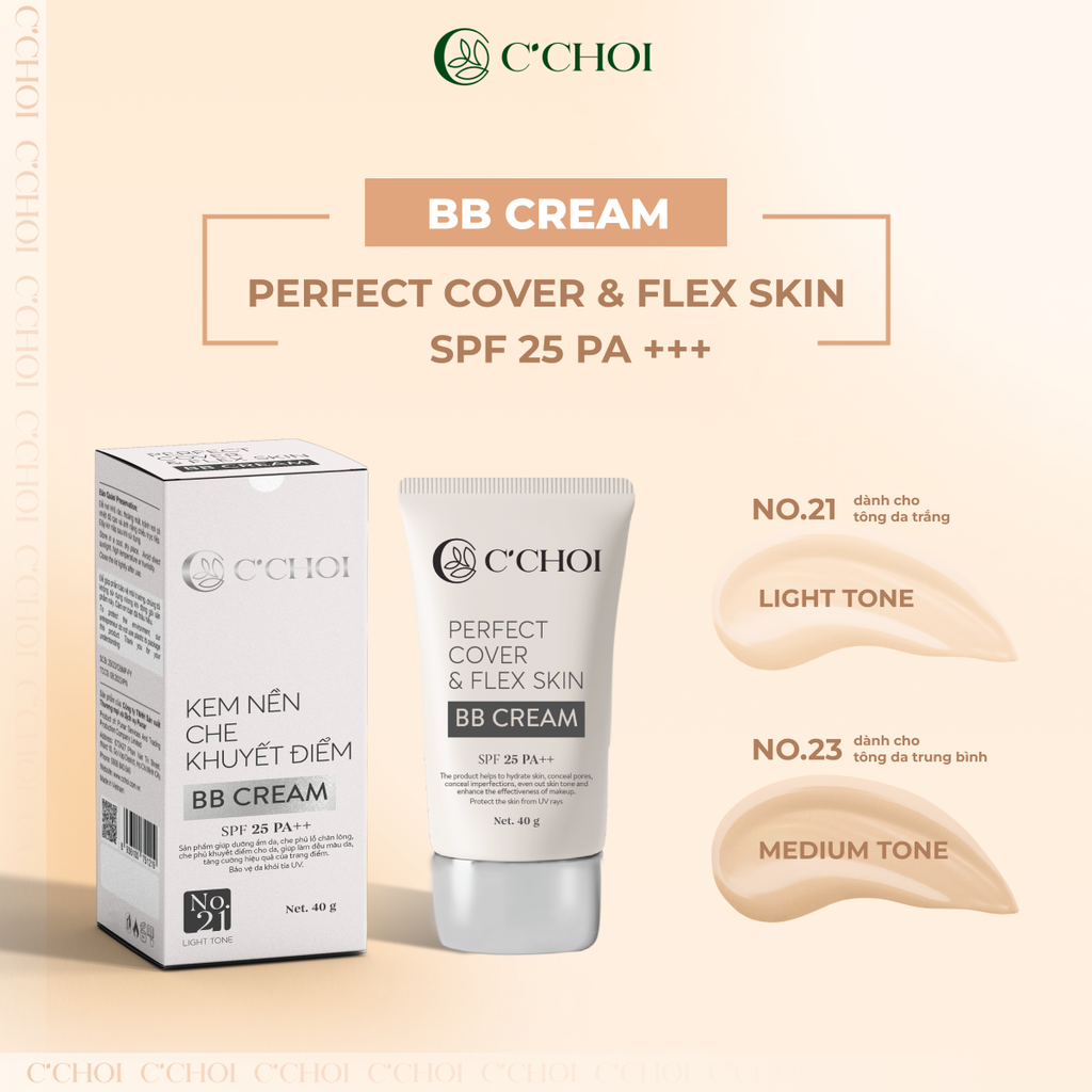 Kem Nền Che Khuyết Điểm C'Choi - Perfect Cover & Flex Skin BB Cream