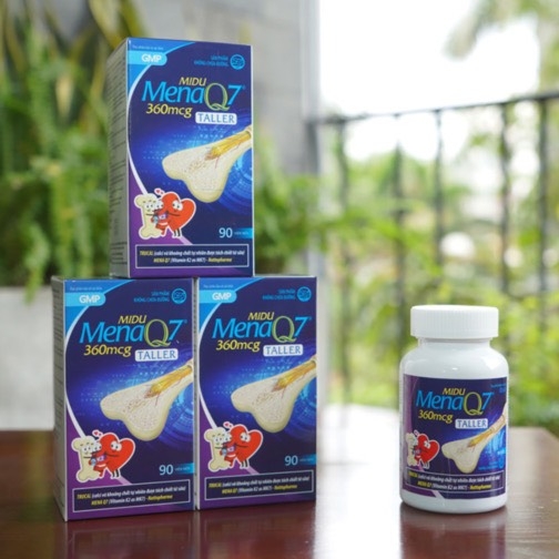 Midu MenaQ7 360mcg - Hỗ trợ chắc khỏe xương và phát triển chiều cao cho trẻ dậy thì với Trucal và Vitamin K2 hàm lượng cao (hộp 90 viên)