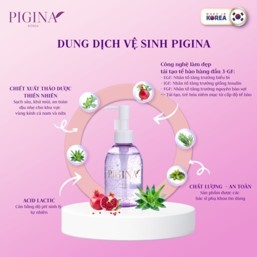 Combo 10 Gói gel Dung dịch vệ sinh Pigina 5ml - Pigina Lacto Intimate Wash