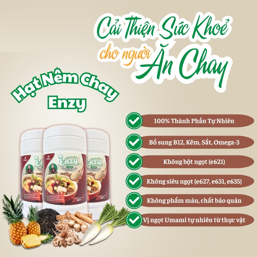 Hạt nêm chay 100% thành phần tự nhiên từ rau củ trái cây đặc biệt tốt cho sức khỏe hộp 500gr