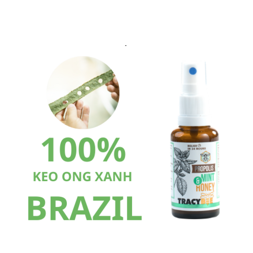 Keo ong xanh Tracybee Propolis Tutti Frutti & Honey 20ml – giảm đau rát họng, ho, viêm họng (vị trái cây)