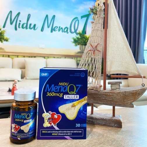 Midu MenaQ7 360mcg - Hỗ trợ chắc khỏe xương và phát triển chiều cao cho trẻ dậy thì với Trucal và Vitamin K2 hàm lượng cao (hộp 30 viên)