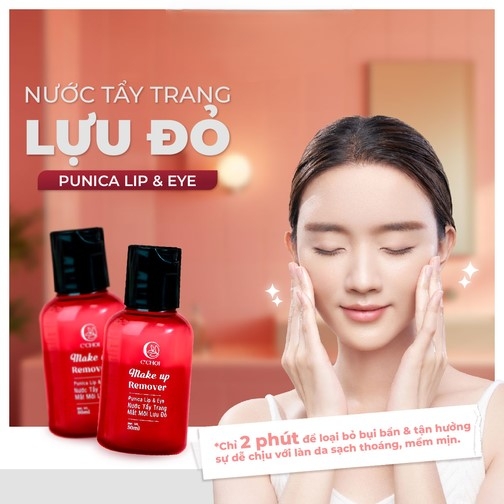 Nước tẩy trang mắt môi lựu đỏ - punica lip & eye make up remover
