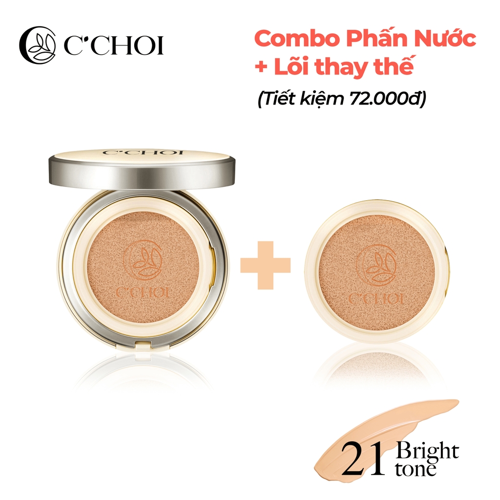 Combo phấn nước + lõi C'Choi Herbal DD Cushion